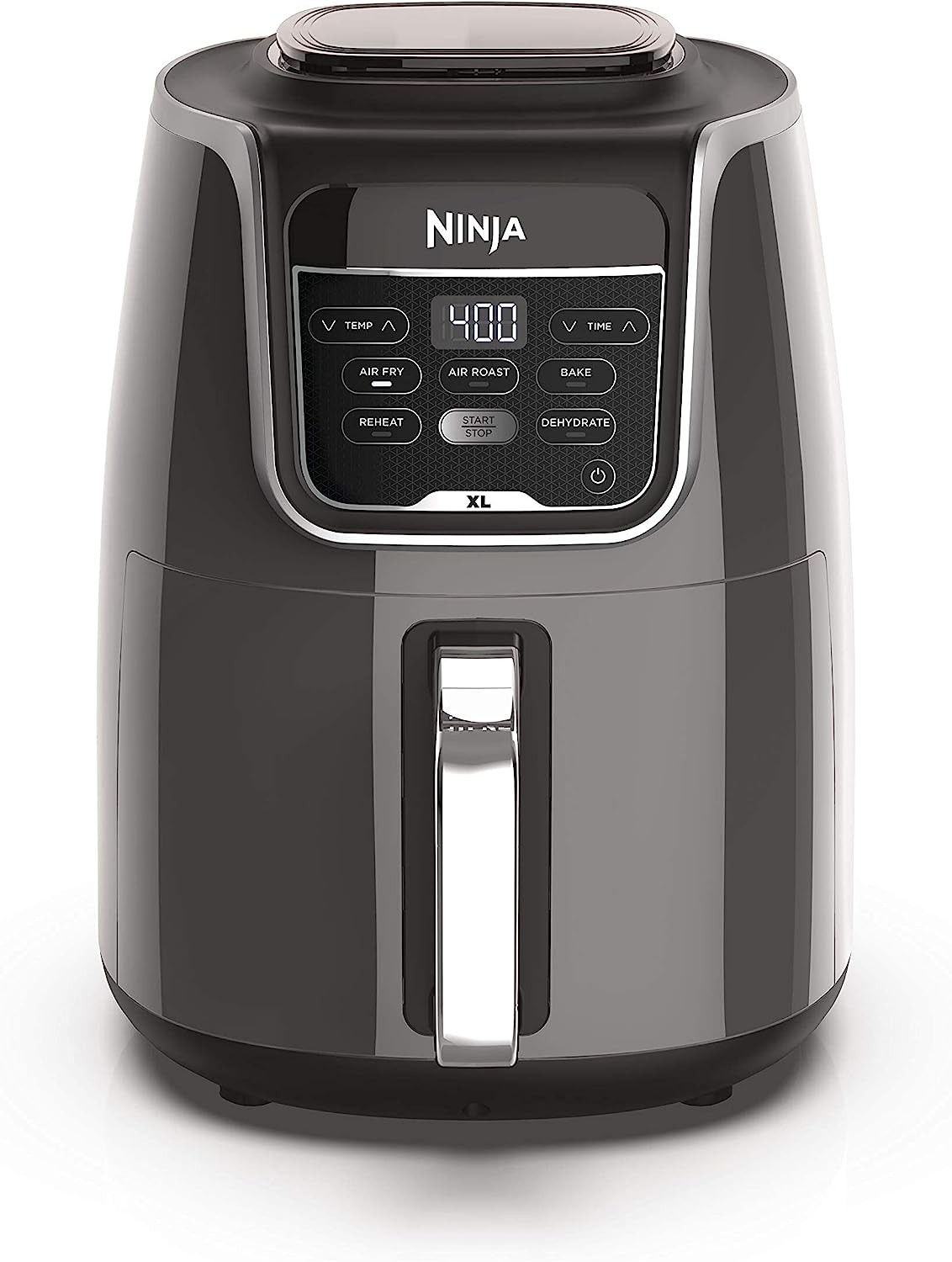 Ninja AF150AMZ Air Fryer XL that Air Fry's, Air Roast's , Bakes, Reheats, Dehydrates with 5.5 Quart Capacity, and a high gloss finish, grey (Renewed)