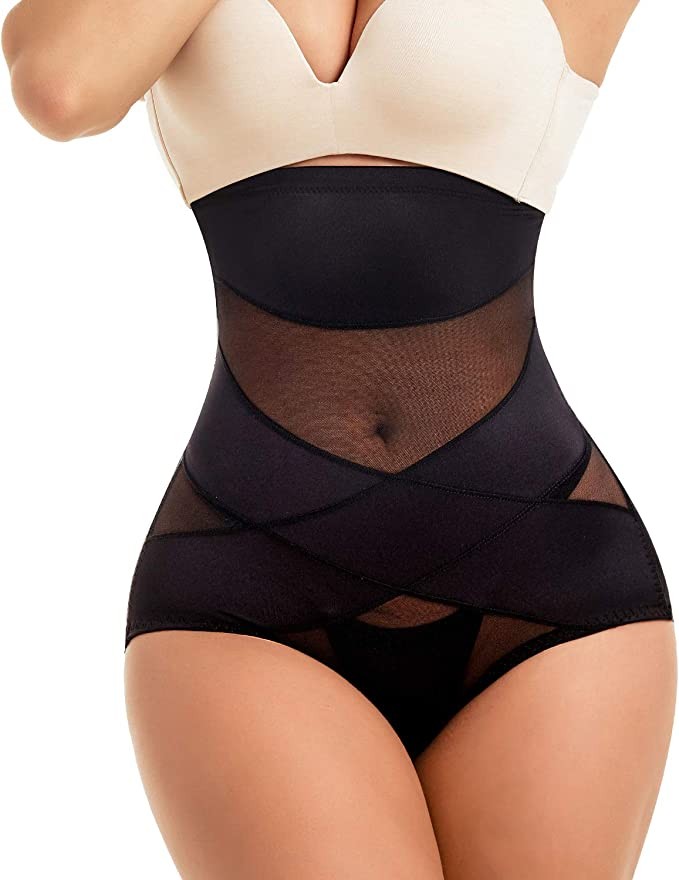 COHTB Women's Tummy Control Shapewear Panties Hi-Waist Body Shaper Underwear Butt Lifter Slimming Briefs